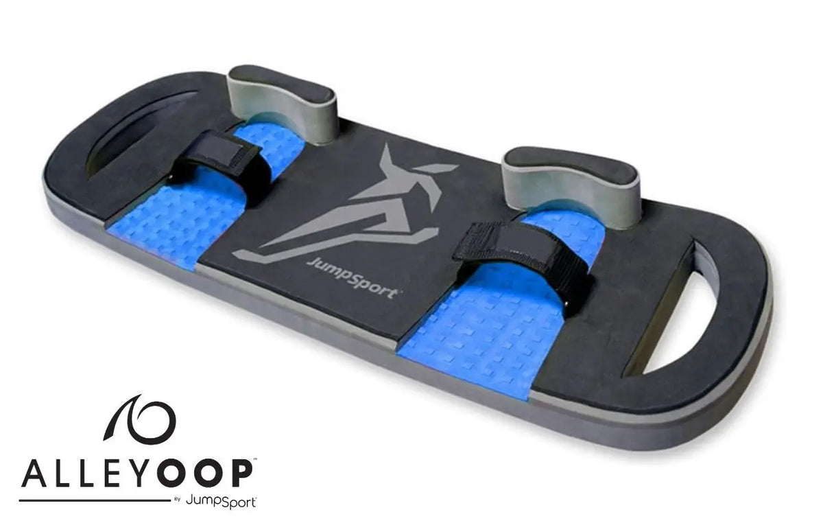 Blue BounceBoard. This is an exciting new accessory for backyard trampolines and water trampolines. Catch Air! The BounceBoard Extreme won't damage the trampoline. Tons of fun!