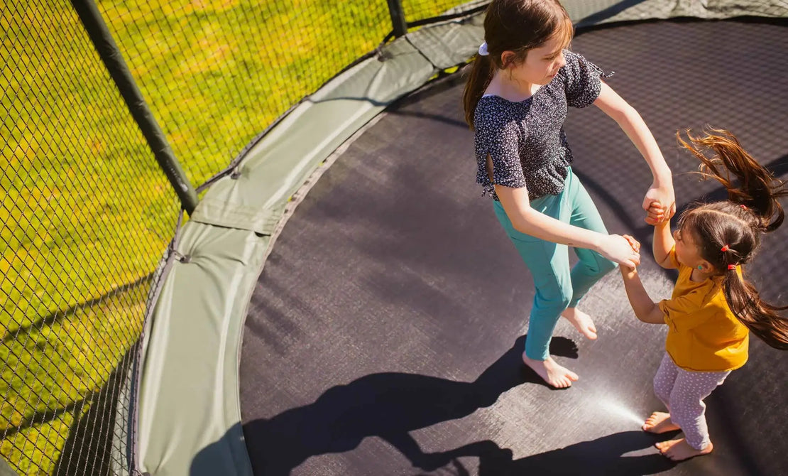 Kids jumping on AlleyOOP Trampoline having fun