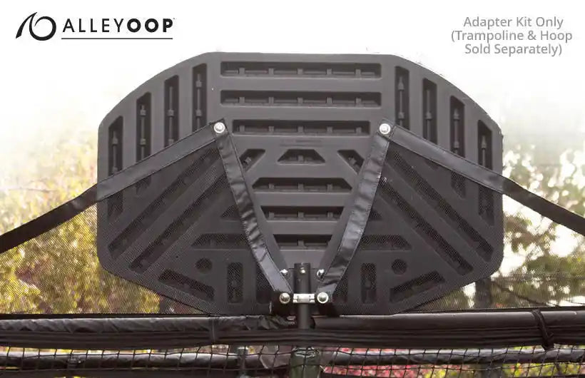 A basketball headboard fastened to an AlleyOOP trampoline. Want to add the ProFlex to your Octagon Kit? You'll need this adapter! 