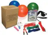 AlleyOOP party kit unboxed. Our trampoline ball and game pack has over 20 creative trampoline games for multiple players. Kids can develop stamina, agility and more with trampoline games! 