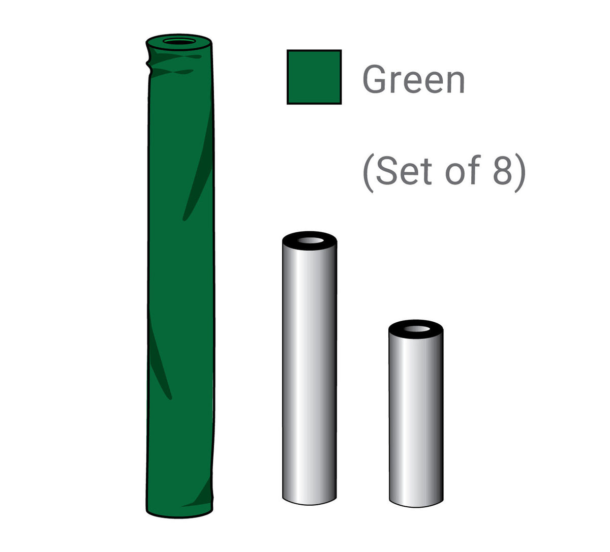 Enclosure Sleeve and Foam Kit, Green, Dark Blue, or Blue | (complete set for 8 poles) - Green Kit