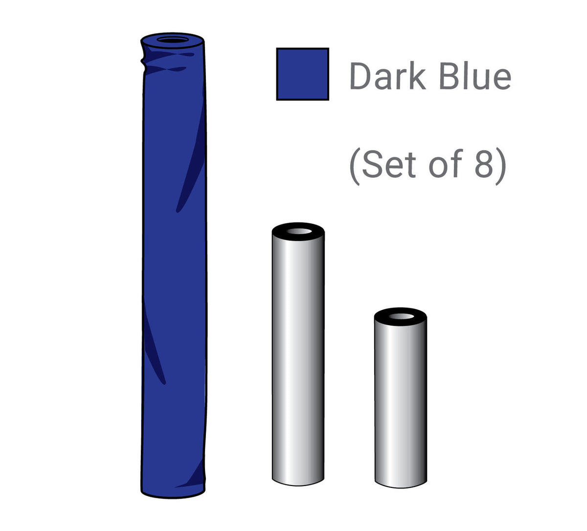 Enclosure Sleeve and Foam Kit, Green, Dark Blue, or Blue | (complete set for 8 poles) - Dark Blue Kit
