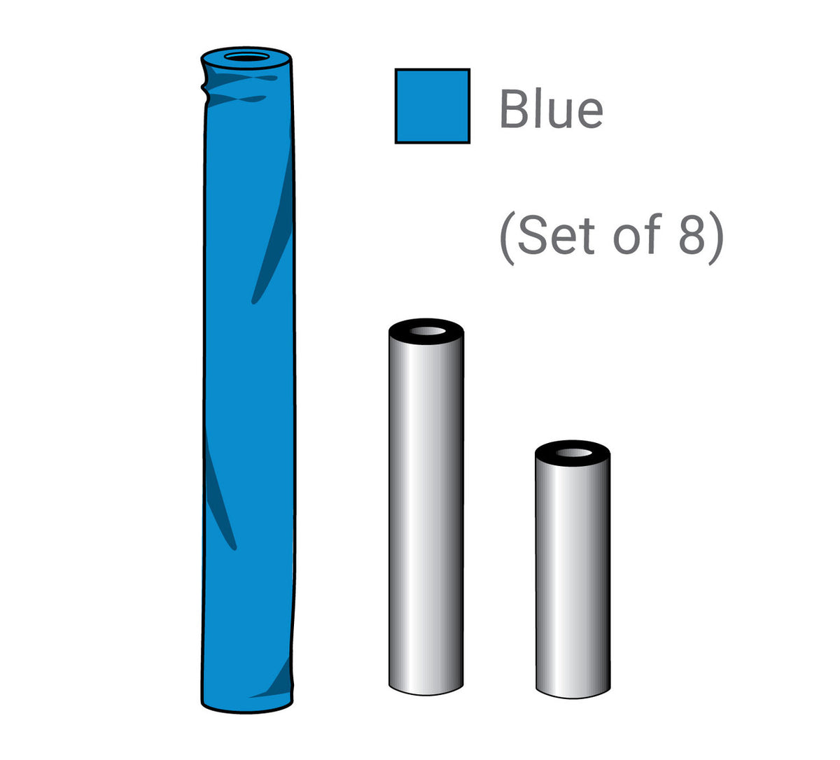 Enclosure Sleeve and Foam Kit, Green, Dark Blue, or Blue | (complete set for 8 poles) - Blue Kit
