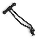 The bungee T-anchor kit secures the trampoline net over the top of the frame pad to the edge of the jumping mat. Includes 16 bungee T-anchors with plastic tee.