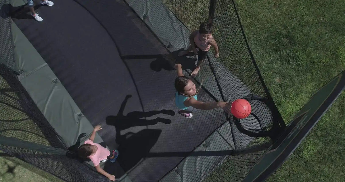 Kids jumping on AlleyOOP trampoline